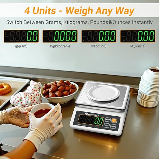 High Precision Scale IP67 Waterproof with Counting Function - 6lb, 0.001lb Digital Accurate Electronic Balance Scientific Scale - Ideal for Shipping, Mail - Weighs Gram, Pound, Kilogram