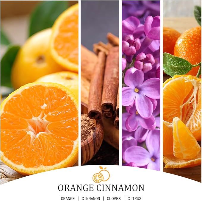 Large Fall Candle Orange Cinnamon Scented, 4 Wick Natural Soy Candles for Home Scented, 30oz Big Autumn Candle Long Lasting, Home Aromatherapy Candles Housewarming Gift for Women Men