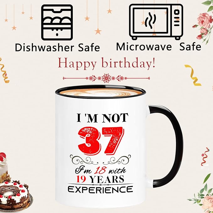1988 37th Birthday Mug for Women Men, Turning 37 Year Old Birthday Gifts for Mom, Dad, Grandma, Grandpa, Wife, Husband, Daughter, Sister, Best Friends, Coworkers, Her, Him, 11oz Coffee Cup