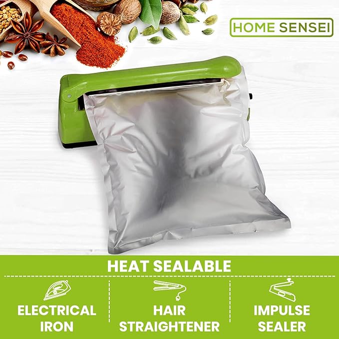 60pcs 1 Quart Mylar Bags for Food Storage - ExtraThick 10 Mil - Smell Proof Mylar bags 1 Quart - Stand-Up Zipper Pouches 7" x 10" - Small Mylar Bags for Food Storage - Heat Sealable
