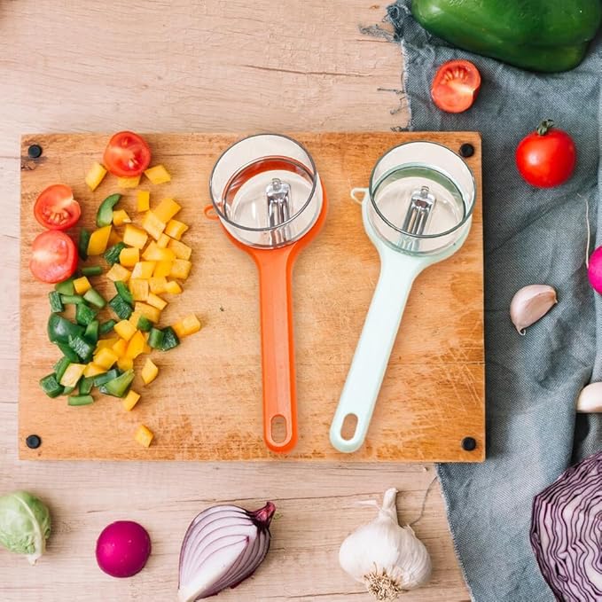 2026 Upgrade Kitchen Special Fruit Peeler with Box Storage, Double-Sided Stainless Steel Veggie Peeler, Fruit And Vegetable Peeler With Container for Home Kitchen Fruit Peeling Supplies (Mix 2PCS)