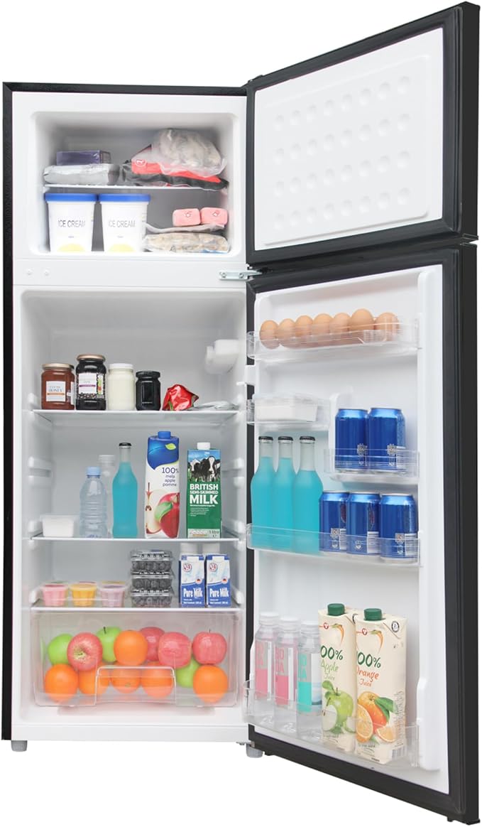 ARCTIC CHEF ACFR741BLACKAMZ6COM Apartment Size-Top Freezer-2 Door Fridge-Adjustable Thermostat Control-Black-7.5 Cubic Feet