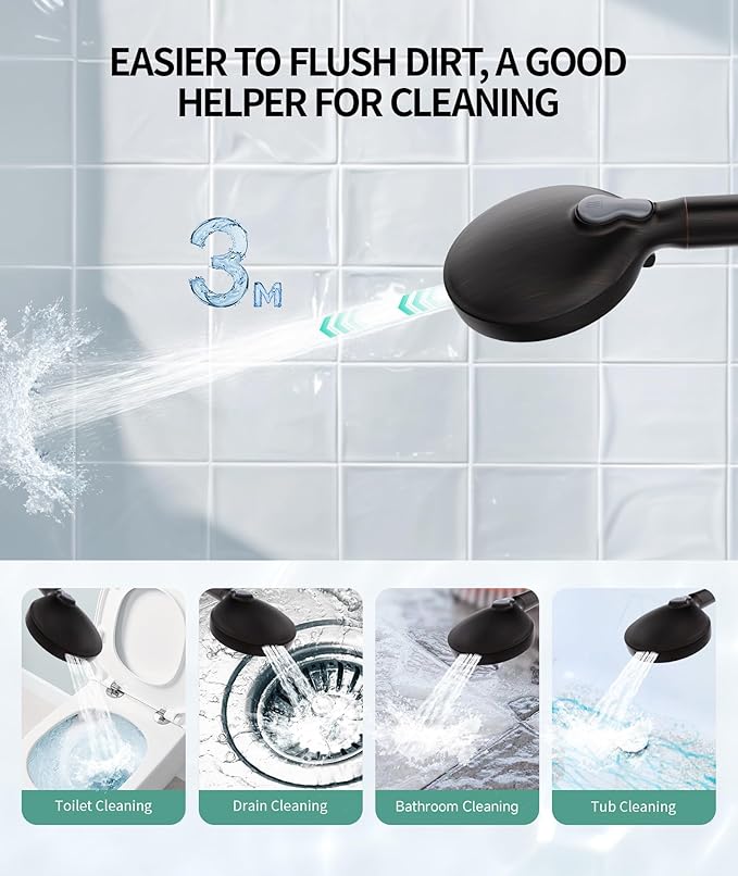 SR SUN RISE Filtered Shower Head with Handheld High Pressure 9 Spray Mode Showerhead Detachable Shower Head Water Softener Filters Beads for Hard Water Remove Chlorine 1 Filter ORB