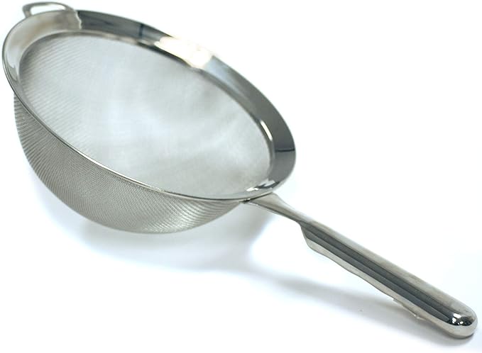 Norpro, 8" KRONA Stainless Steel Double Mesh Strainer, 8", as shown