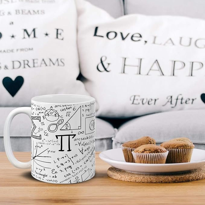 MUGBREW Math Equations Whiteboard Ceramic Coffee Mug Tea Cup, 11 OZ