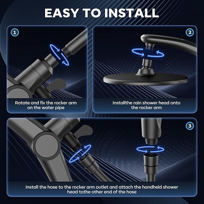 Shower Head with filtered Handheld High Pressure daul Shower Heads with Handheld Spray Combo and 10 Sprays Handheld Shower Head Detachable Shower head Built-in Magnetic Docking and Power Jets