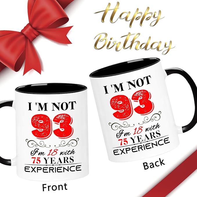1932 93th Birthday Mug for Women Men, Turning 93 Year Old Birthday Gifts for Mom, Dad, Grandma, Grandpa, Wife, Husband, Uncle, Aunt, Sister, Best Friends, Coworkers, Her, Him, 11oz Coffee Cup