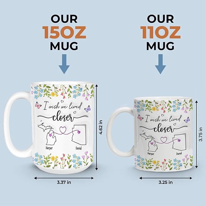 I Wish We Lived Closer Mug, Best Friends Coffee Mugs, Personalized Mugs With Names, Christmas Birthday Gifts For Best Friend Funny Mugs, Sisters Gifts From Sister, Long Distance Gift For Women