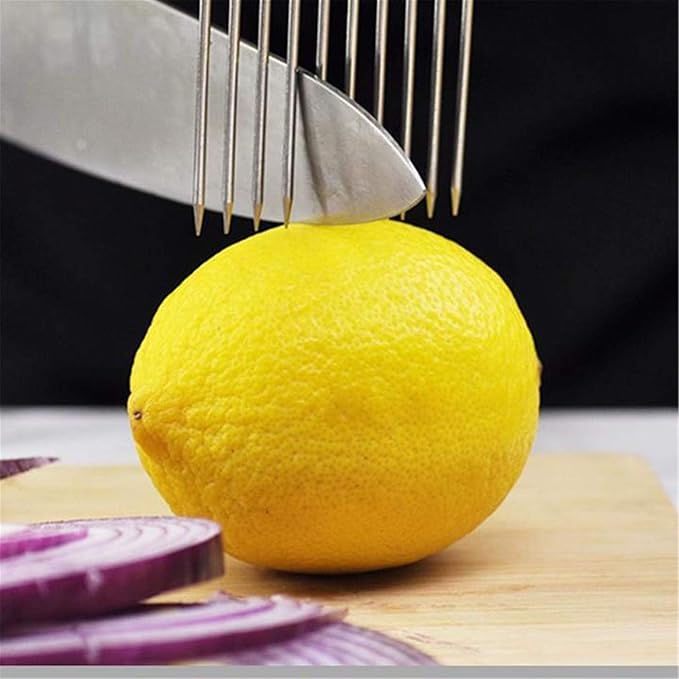 2Pack Onion Slicer, Food Slice Assistant Onion Holder Slicer, Kitchen Gadgets - Stainless Steel Vegetable Holder Cutting Kitchen Gadget Tomato Peeler