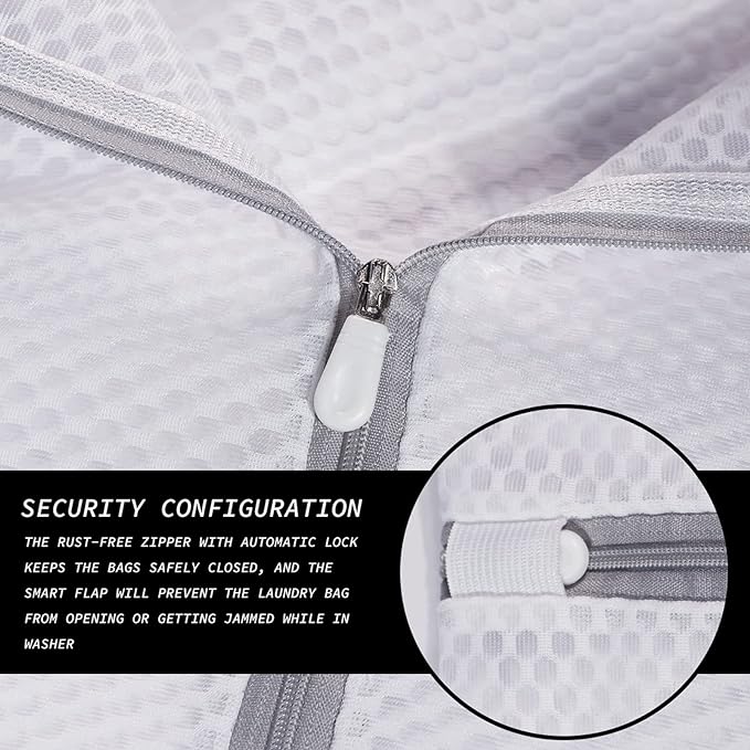 Extra Large Honeycomb Mesh Laundry Bag125gsm Net Fabric Durable and Reusable Delicate Wash Bag,Travel Organization Bag for Lingerie,Clothes,Jeans,Bath Towel,Sock (Set of 4(2L+2XL))