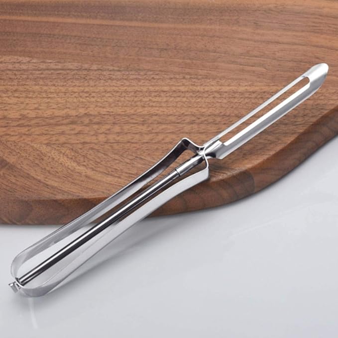 2 Pack Kitchen Vegetable Peeler, Stainless Steel Rotary Peeler for Carrot and Fruit, with Ergonomic and Control Handle-Dishwasher Safety Potato Peelers