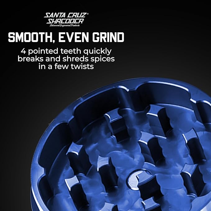 Santa Cruz Shredder Metal Spice Grinder Made in USA (Small (1.7 Inch), Blue)