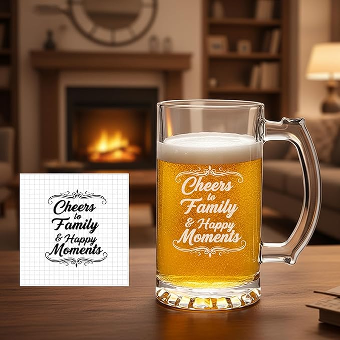 Personalized customized glass cup, engraved photo logo copy, beer cup, holiday party gift (H1)