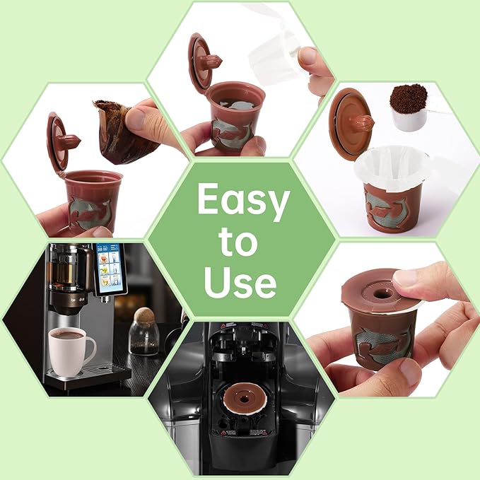 Aussen Disposable Coffee Paper Filters Replacement Kerig Filter Fit All Keurig Single Serve Filter Brands Compatible with Reusable Single Serve Pods Keurig Coffee Maker (White with Lid, 200pcs)