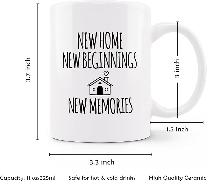 New Home Gifts Coffee Mug, Best Housewarming Gifts, House Warming Gifts New Home House, Homeowner Householder Ceramic Coffee Mugs 11 oz