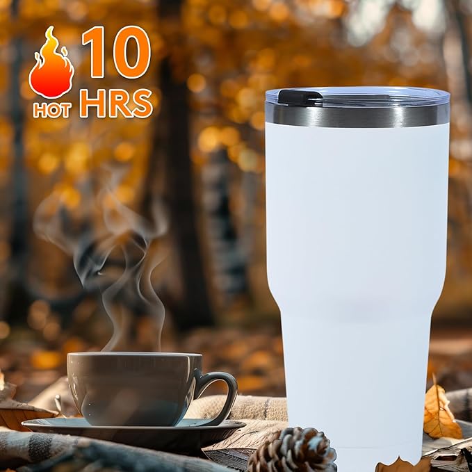 Dongni 30 oz Tumbler with Lid and Straw, Stainless Steel Tumblers Bulk, Insulated Vacuum Double Wall Travel Coffee Mug, Durable Powder Coated Tumbler Cups（Black 12 pack）