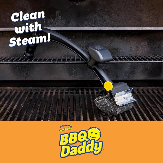 Scrub Daddy Household Cleaning Supplies - The Microfiber BBQ Bundle - Includes 2 Microfiber Towels, 1 Grill Brush & PowerPaste Cleaning Paste with 1 Scrub Mommy Sponge