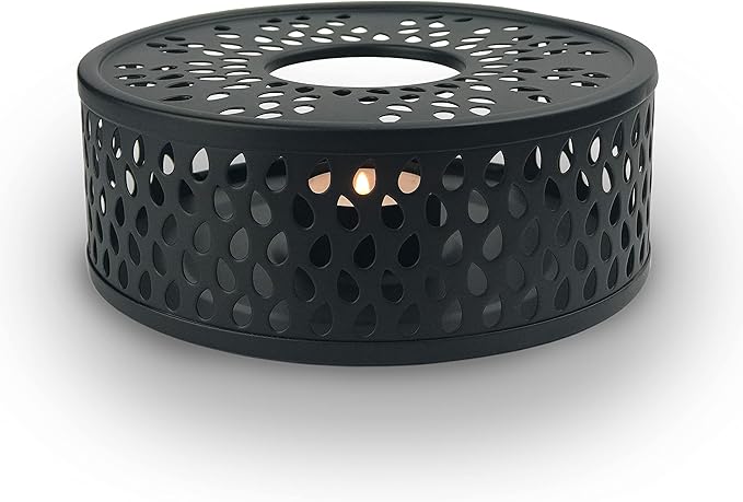 Creano Black Stainless Steel Tea Warmer with Tea Light Holder - Tea Cosy - Stable Not Rattling - Rechaud Suitable for All Teapots