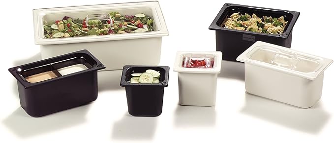 Carlisle CM110403 Coldmaster ABS Sixth-Size Food Pan, 6.84 x 6.25 x 5.91", Black