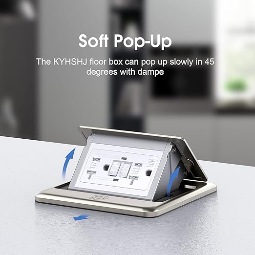 KYHSHJ Pop Up Floor Electrical Outlet with 20 Amp Stainless Steel GFCI Tamper Receptacle Outlet, Corrosive Resistant Hardware，ETL Listed，(Stainless Steel Color)