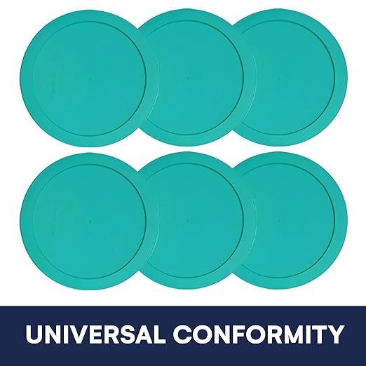 Lids for Pyrex and Anchor Round Glass Containers (4-Cups, Green-6PK)
