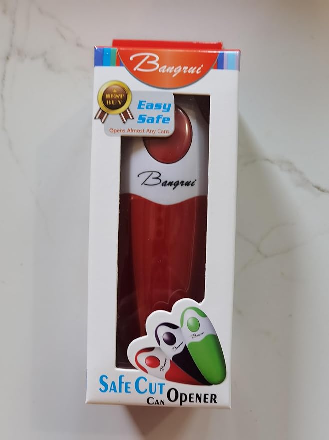 Kitchen Automatic Safety Cordless One Tin Touch Electric Can Opener&Bangrui Professional Electric Can Opener.One-touch switch .Smooth can edge.Being friendly to left-hander and arthritics! (Red)