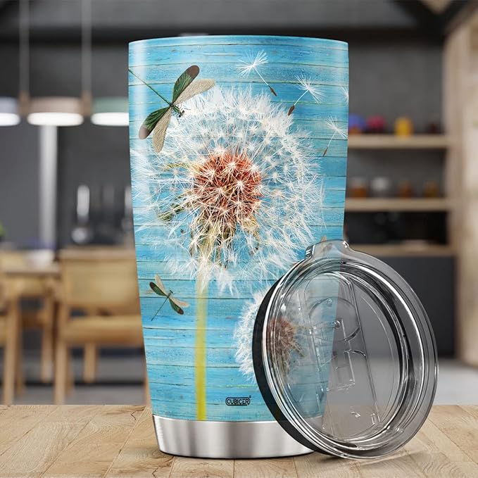 CUBICER Dandelion Tumblers Dandelion Flower Coffee Tumbler Gifts For Religious Christian Girl Mom Women On Birthday Inspiration Mug 20 oz Stainless Cup Travel Cups Insulated Mugs