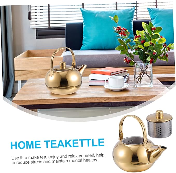 ABOOFAN Stainless Steel Teakettle Strainer Heavy-duty Tea Kettle for Home Use Practical Portable Water Boiler Easy to Clean and Store for Tea and Brewing