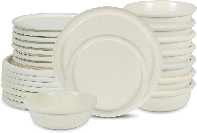 Stone Lain Capri 24-Piece Dinnerware Set Stoneware, White