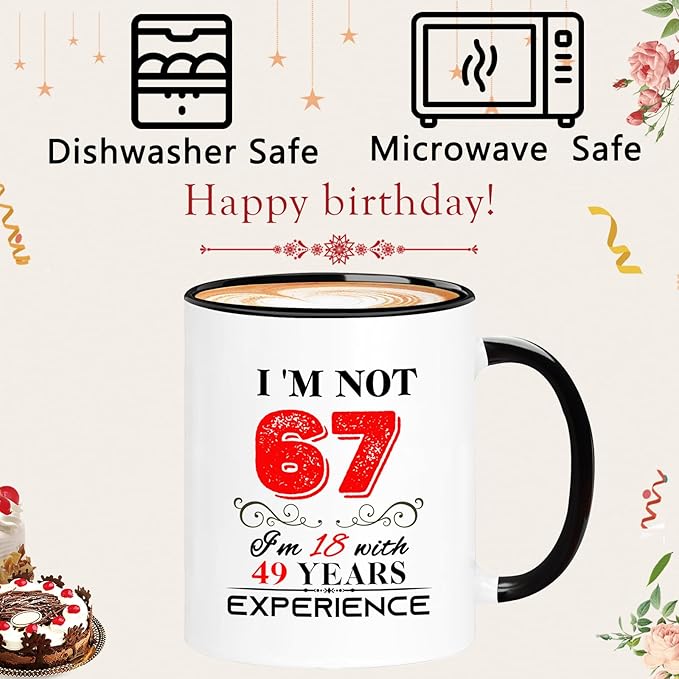 1958 67th Birthday Mug for Women Men, Turning 67 Year Old Birthday Gifts for Mom, Dad, Grandma, Grandpa, Wife, Husband, Daughter, Sister, Best Friends, Coworkers, Her, Him, 11oz Coffee Cup
