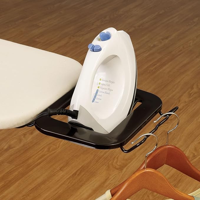 Household Essentials Ultra Ironing Board, 4-Leg, with Steel Top and Iron Rest, Cotton Cover with Fiber Pad, Heat and Stain Resistant, Antique Bronze Frame