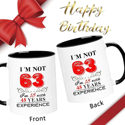 63th Birthday Mug for Women Men, 1962 Turning 63 Year Old Birthday Gifts for Mom, Dad, Grandma, Grandpa, Wife, Husband, Daughter, Sister, Best Friends, Coworkers, Her, Him, 11oz Coffee Cup