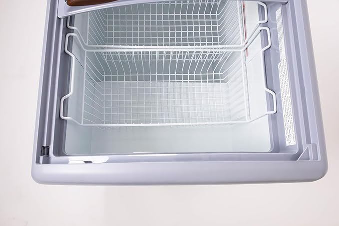 Frigidaire Commercial Chest Freezer for Ice Cream and Frozen Foods, Store Displayer, Glass Top Storage Case, 9 Cu. Ft. Bin, Rolling Caster Wheels, Adjustable Temperature, Energy Efficient Cooling