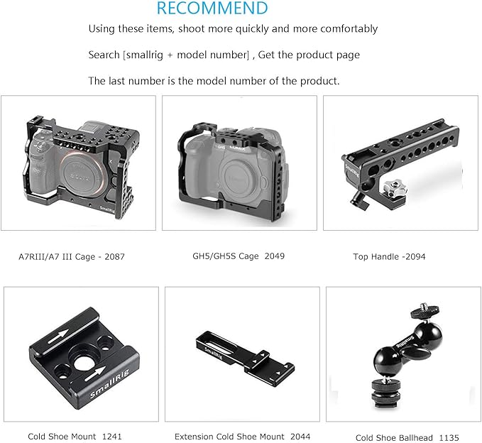 SmallRig Wooden Side Handle with 1/4''-20 Screws, Max. Load 15kg/33lbs, Up and Down Adjustable, for Left or Right Hand