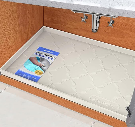 SIKADEER 22" x 19" Under Sink Mat Waterproof, Silicone Mat Kitchen Drawer Shelf and Cabinet Liner, Sink Protector for Kitchen Organizers and Storage, Boot Tray Pet Food Mats
