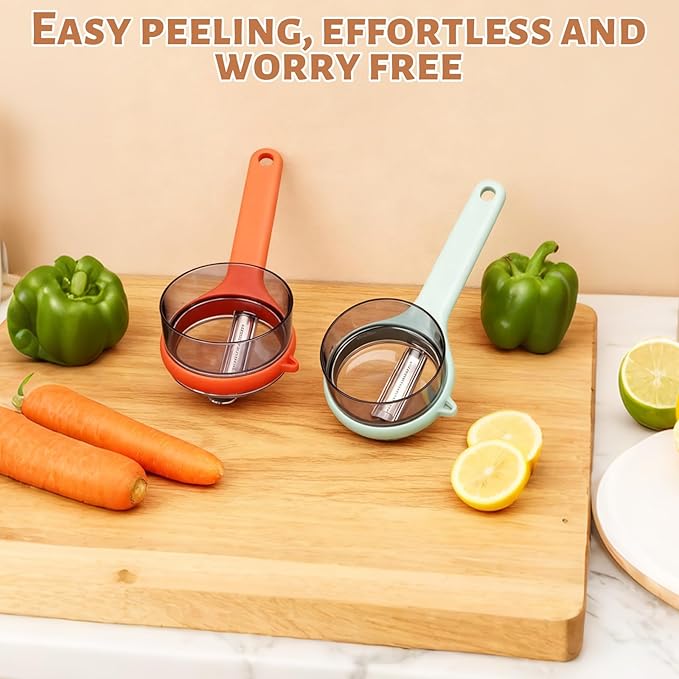 Box Storage Kitchen Peeler, Box Storage Kitchen Special Fruitpeeler, Double-Sided Stainless Steel Multi-function Peeler for Home Kitchen (2PCS green)
