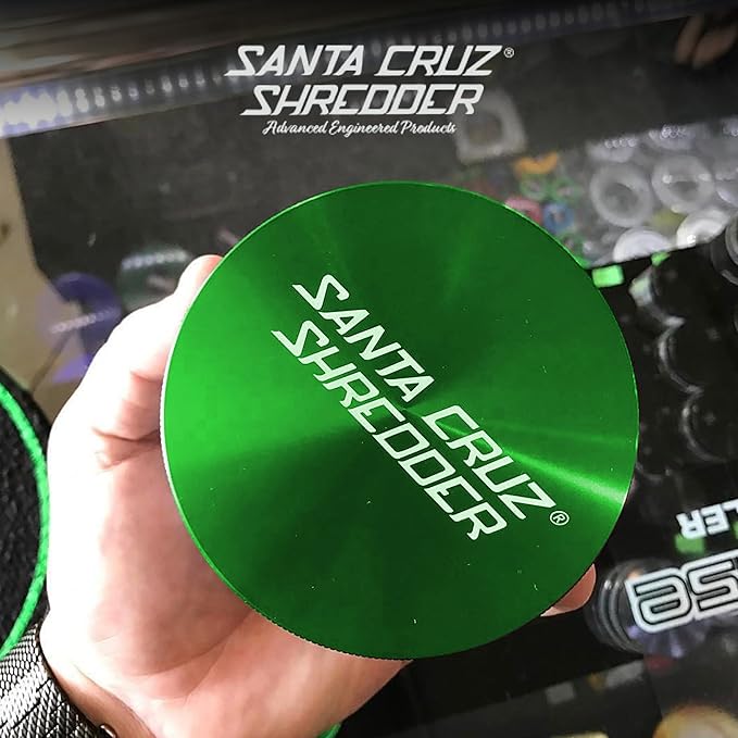 Santa Cruz Shredder Jumbo Metal Herb Grinder Knurled Top for Stronger Grip 2-Piece 4" (Green)