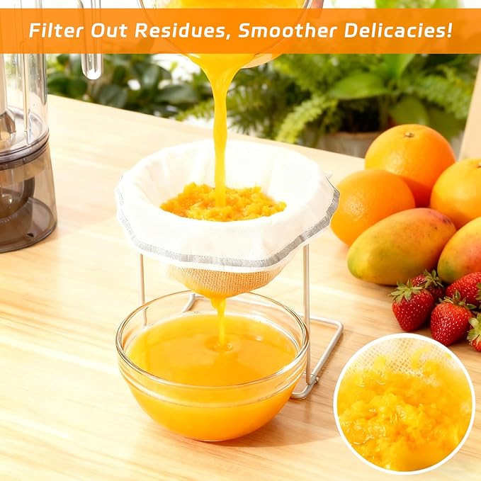 Cheese Cloth Filling Squeeze Nylon Bags, Bowl-shaped reusable nylon cheese cloth filter bag, Ultra Fine Mesh Strainer Bags, suitable for nut milk, juice, soy milk, dumpling fillings (3PCS)