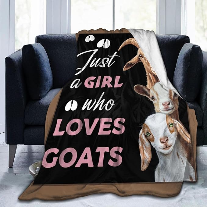 Goat Blanket for Girls Women Goats Gifts Lovers Throw Blankets Cozy Plush Fleece Animal Flannel Fuzzy for Couch Chair Bed 50"X40"