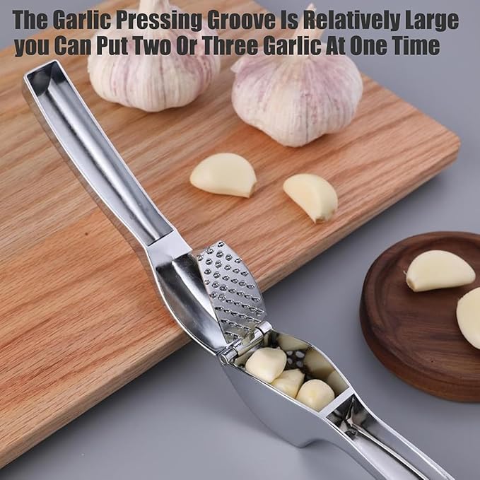 Kitchen Garlic Press - Rust Proof & Dishwasher Safe Garlic Mincer, Durable Garlic Crusher Easy to Clean and Squeeze, Durable Professional Garlic Mincer Garlic Smasher Garlic Crusher