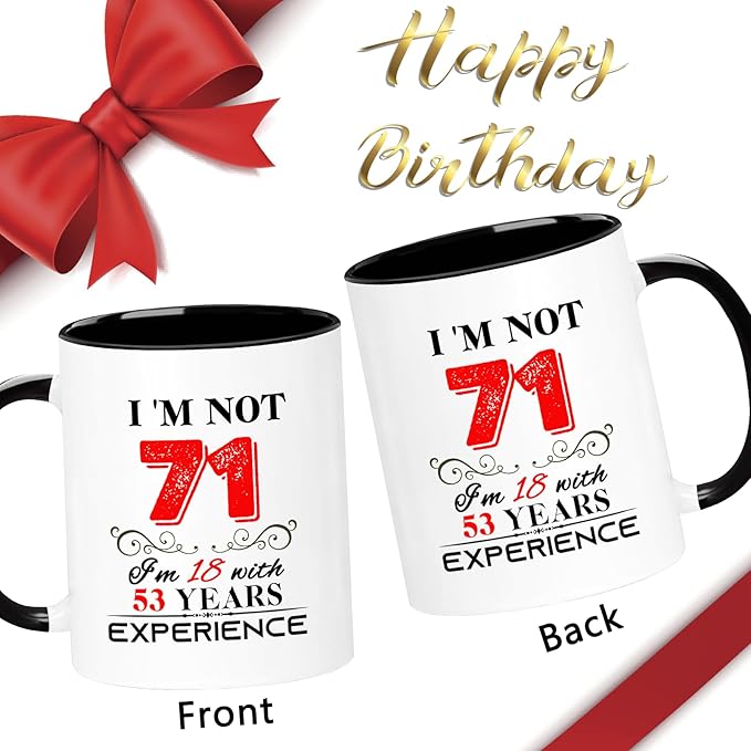 1954 71th Birthday Mug for Women Men, Turning 71 Year Old Birthday Gifts for Mom, Dad, Grandma, Grandpa, Wife, Husband, Daughter, Sister, Best Friends, Coworkers, Her, Him, 11oz Coffee Cup