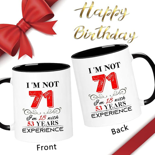 1954 71th Birthday Mug for Women Men, Turning 71 Year Old Birthday Gifts for Mom, Dad, Grandma, Grandpa, Wife, Husband, Daughter, Sister, Best Friends, Coworkers, Her, Him, 11oz Coffee Cup