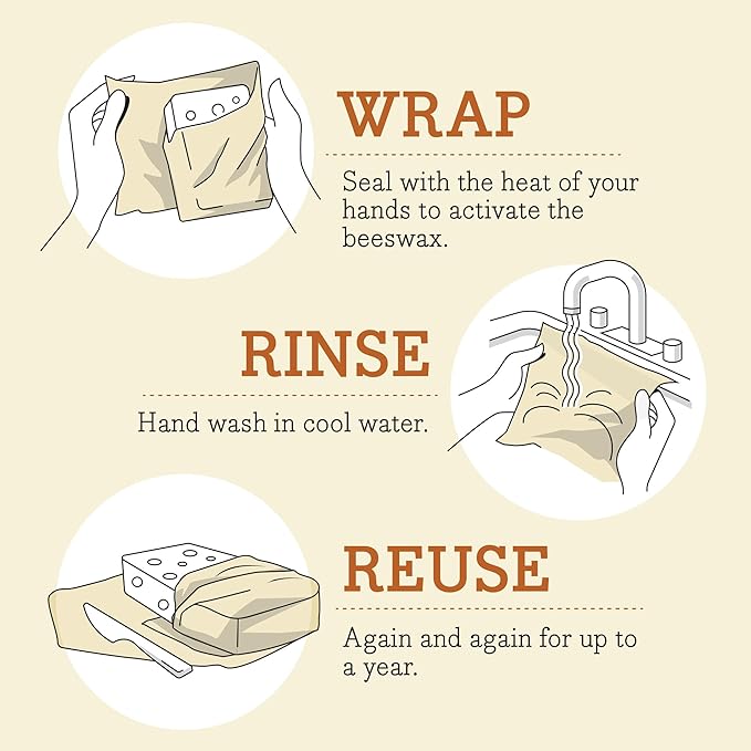 Bee's Wrap Beeswax Wraps for Food - Made in USA Reusable & Organic Food Wraps, Sandwich Wrap & Bowl Covers - Eco-Friendly Alternative to Aluminum Foil & Plastic Wrap, Botanical 3 Pack (S, M, L)