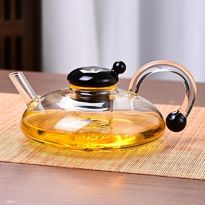 24 OZ Luxury Glass Teapot with Warmer, Automatic Electric Kettle with Tea Infuser, Teapot and Cup Set with Warmer, New Year Christmas Excellent Gift Idea for Tea Lovers (Gray set + 2 cups)