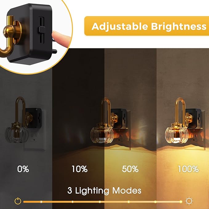 L LOHAS LED Night Lights Plug into Wall, 3000K Soft White LED, Floral Night Lights with Dusk to Dawn Sensor, 0-100lm Adjustable Brightness, for Hallway Bedroom Stairway