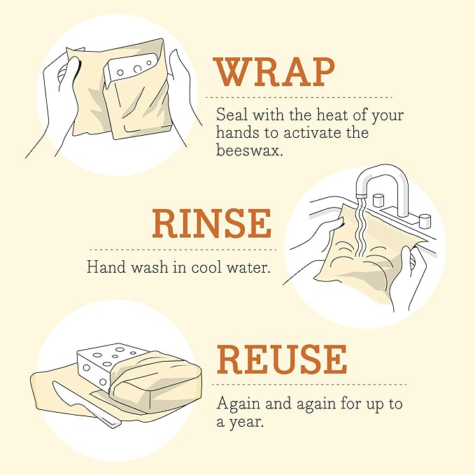 Bee's Wrap Vegan Beeswax Wraps for Food - Bread Wrap - Made in USA Reusable Bread Storage Bags - Organic & Eco-Friendly Alternative to Aluminum Foil, Sourdough Bags & Plastic Wrap, Vegan Meadow Magic