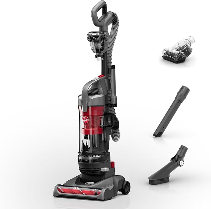Hoover Rewind Pet Upright Bagless Vacuum Cleaner for Carpet and Hard Floors, Automatic Cord Rewind, Above Floor Cleaning Corded Vacuum Cleaners for Home Use