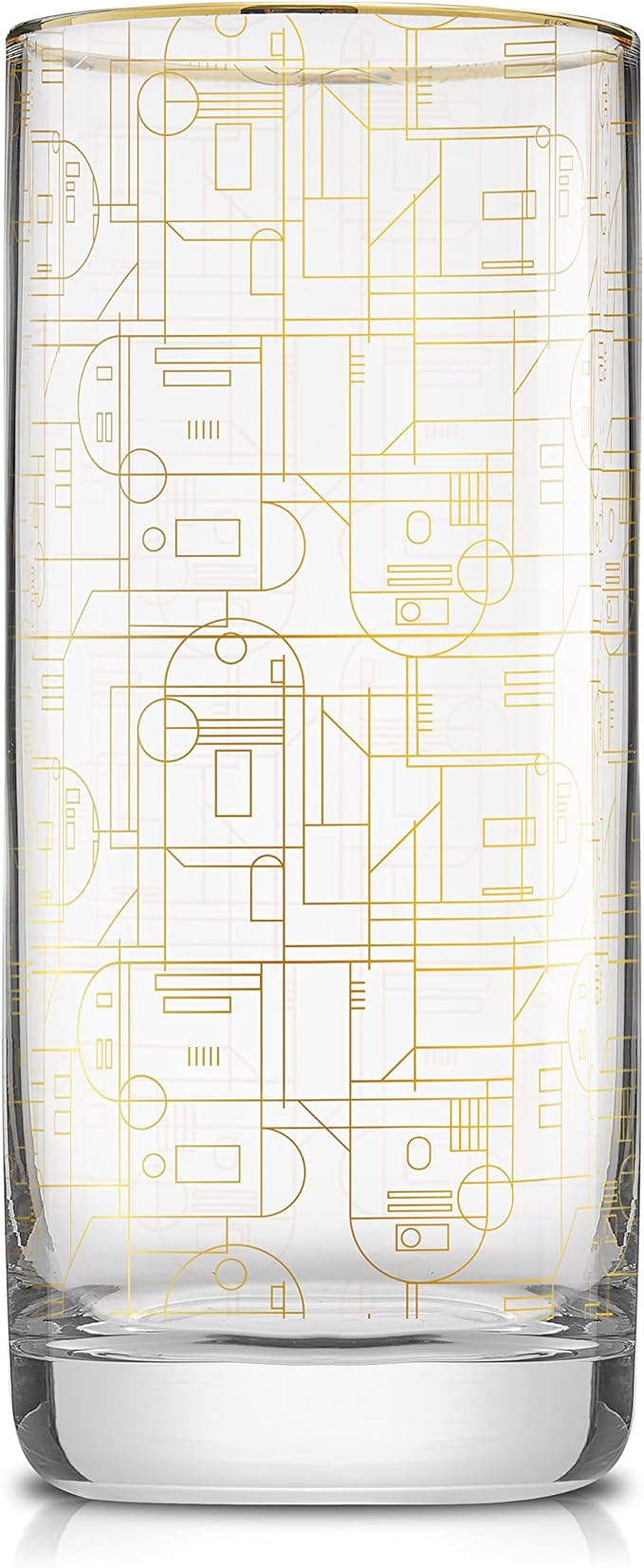 JoyJolt Star Wars Glassware. 'Deco' Highball Glasses Set of 4, 13.5oz Star Wars Glasses. Highball Glass Tumbler with Darth Vader in a Retro Crystal Glass Cup. Tall Drinking Water Glasses For Kitchen