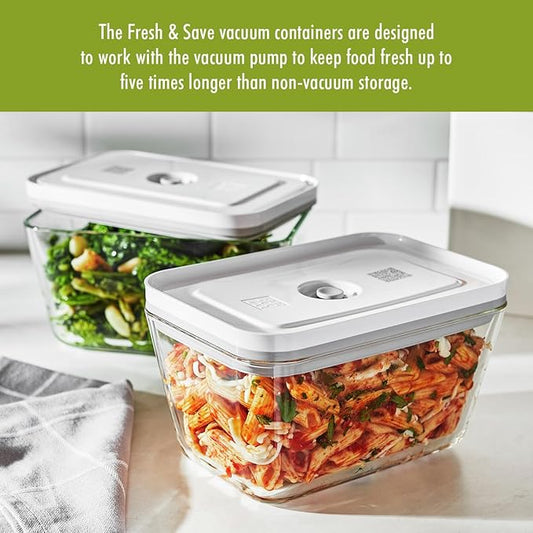 ZWILLING Fresh & Save 2-pc Glass Airtight Food Storage Container, Meal Prep Container - Large