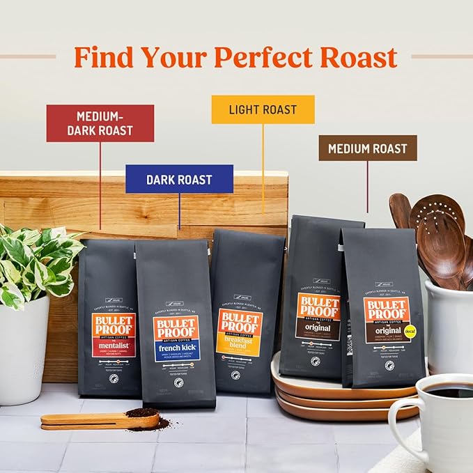 Bulletproof Original Medium Roast Single-Serve Pods, 72 Count, 100% Arabica Beans, Clean Coffee Tested for Toxins, Packaging May Vary